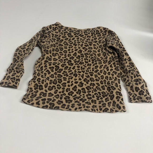 Carters Little Girl Long Sleeve Animal Printed Tee Tan and Brown 9 Months - Picture 3 of 5